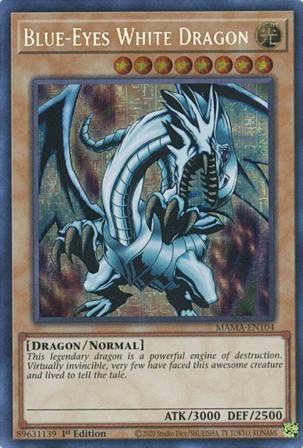 Image for Blue-Eyes White Dragon (Secret Pharaoh's Rare) (Magnificent Mavens) (MAMA-EN104) - YuGiOh