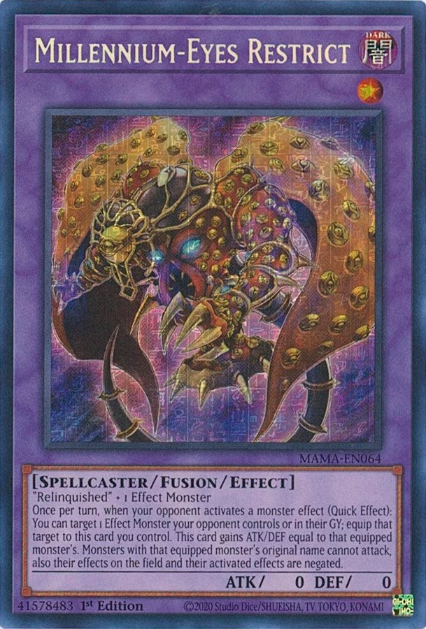 Image for Millennium-Eyes Restrict (Secret Pharaoh's Rare) (Magnificent Mavens) (MAMA-EN064) - YuGiOh