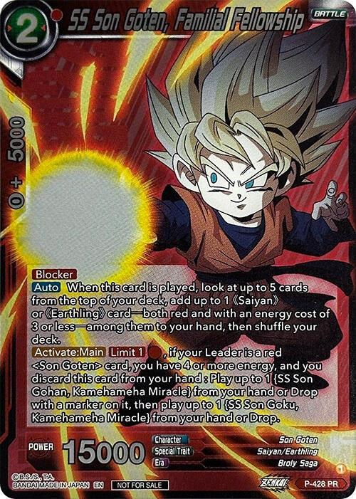 Image for SS Son Goten, Familial Fellowship (Championship Pack 2022 Vol.3) (Tournament Promotion Cards) (P-428) - Dragon Ball Super: Masters