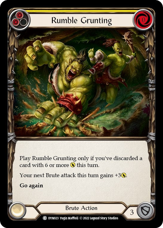 Image for Rumble Grunting (Yellow) (Dynasty) (DYN023) - Flesh and Blood TCG
