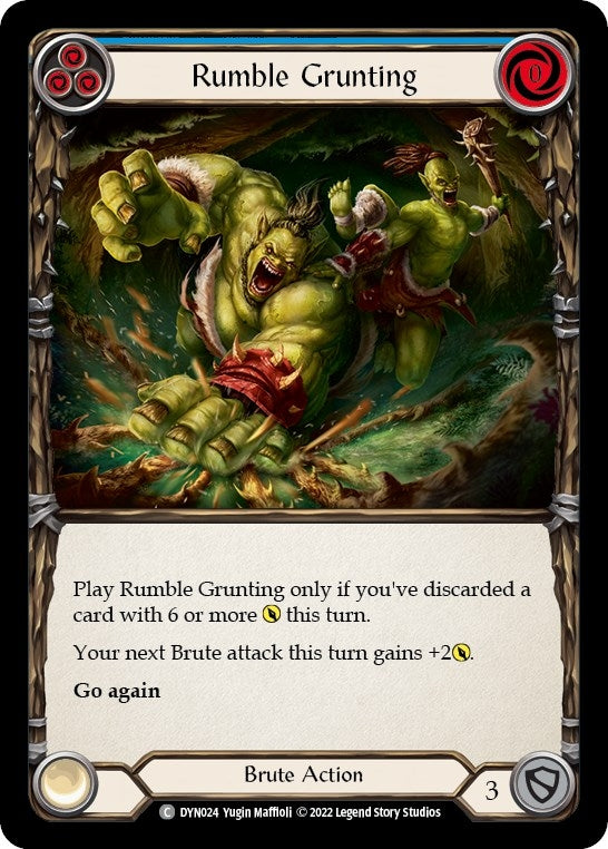 Image for Rumble Grunting (Blue) (Dynasty) (DYN024) - Flesh and Blood TCG