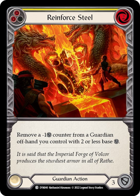 Image for Reinforce Steel (Yellow) (Dynasty) (DYN040) - Flesh and Blood TCG