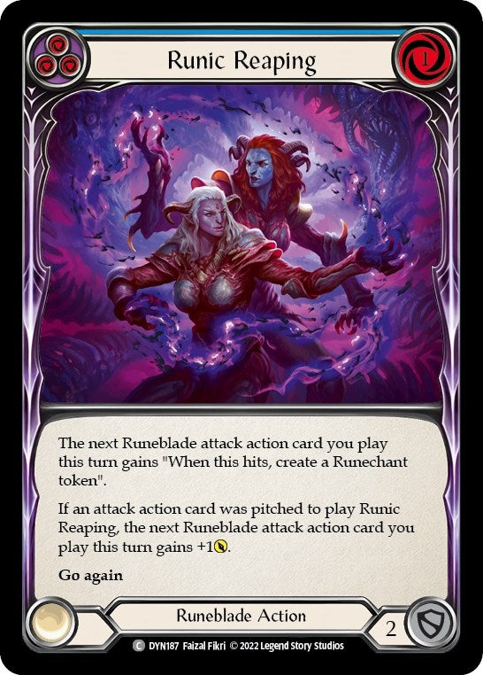 Image for Runic Reaping (Blue) (Dynasty) (DYN187) - Flesh and Blood TCG
