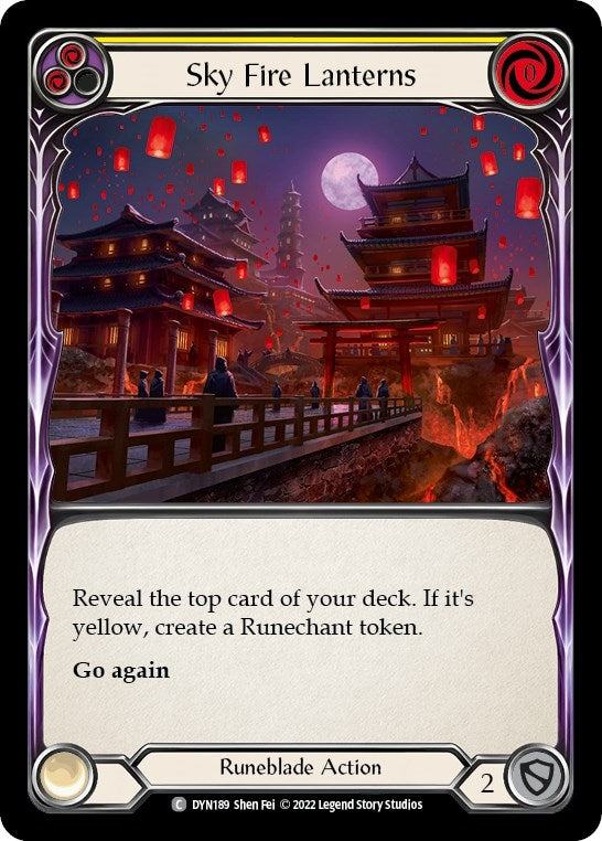 Image for Sky Fire Lanterns (Yellow) (Dynasty) (DYN189) - Flesh and Blood TCG