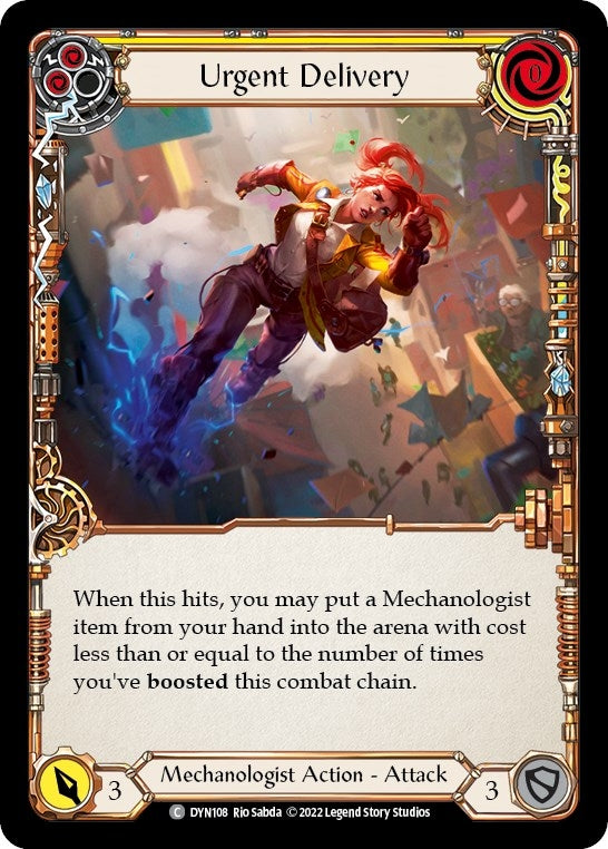Image for Urgent Delivery (Yellow) (Dynasty) (DYN108) - Flesh and Blood TCG