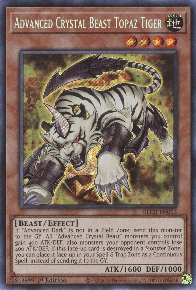 Image for Advanced Crystal Beast Topaz Tiger (Battles of Legend: Crystal Revenge) (BLCR-EN013) - YuGiOh