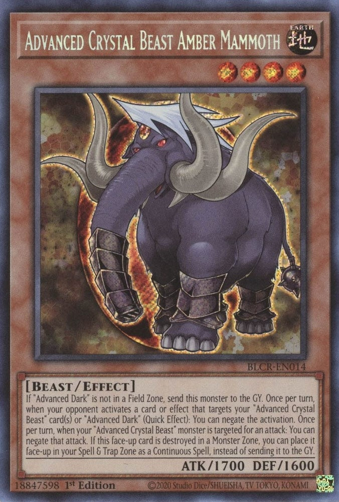 Image for Advanced Crystal Beast Amber Mammoth (Battles of Legend: Crystal Revenge) (BLCR-EN014) - YuGiOh