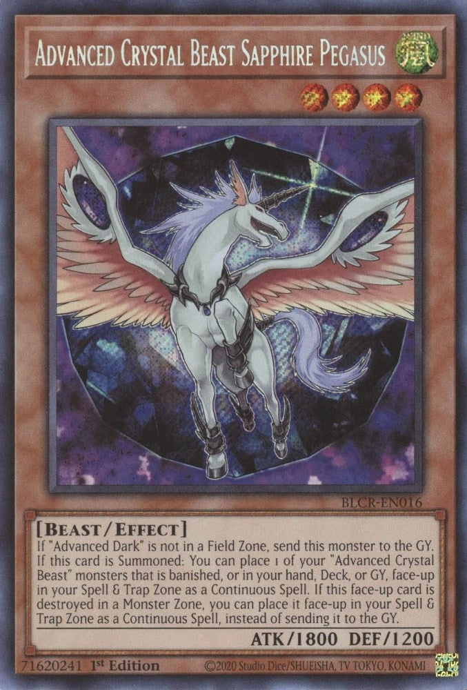 Image for Advanced Crystal Beast Sapphire Pegasus (Battles of Legend: Crystal Revenge) (BLCR-EN016) - YuGiOh
