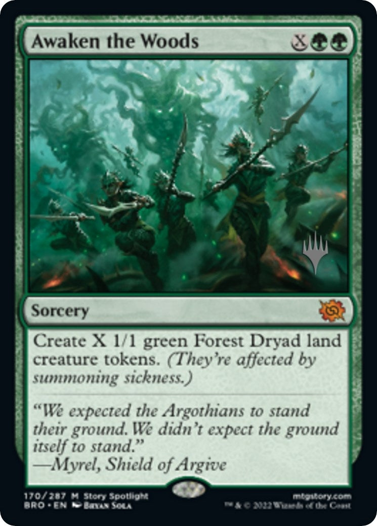 Image for Awaken the Woods (Promo Pack: The Brothers' War) (170) - Magic: The Gathering