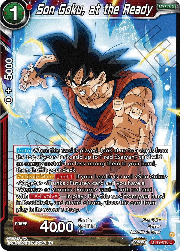 Image for Son Goku, at the Ready (Fighter's Ambition) (BT19-010) - Dragon Ball Super: Masters