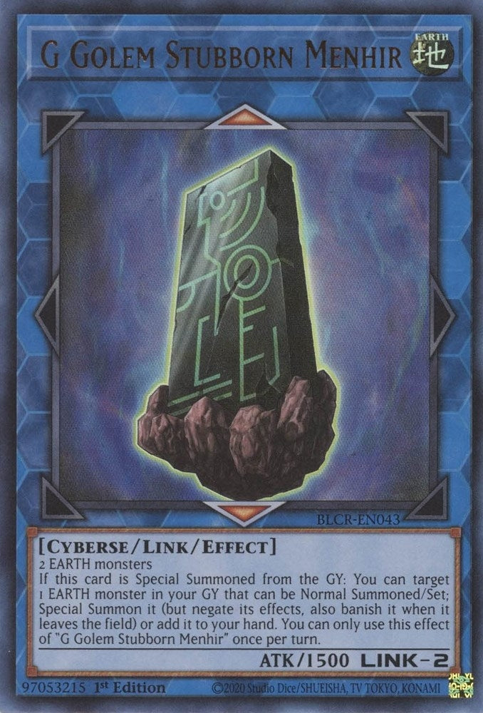 Image for G Golem Stubborn Menhir (Battles of Legend: Crystal Revenge) (BLCR-EN043) - YuGiOh