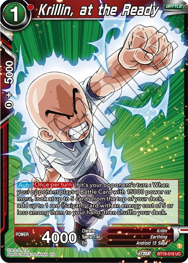 Image for Krillin, at the Ready (Fighter's Ambition) (BT19-018) - Dragon Ball Super: Masters