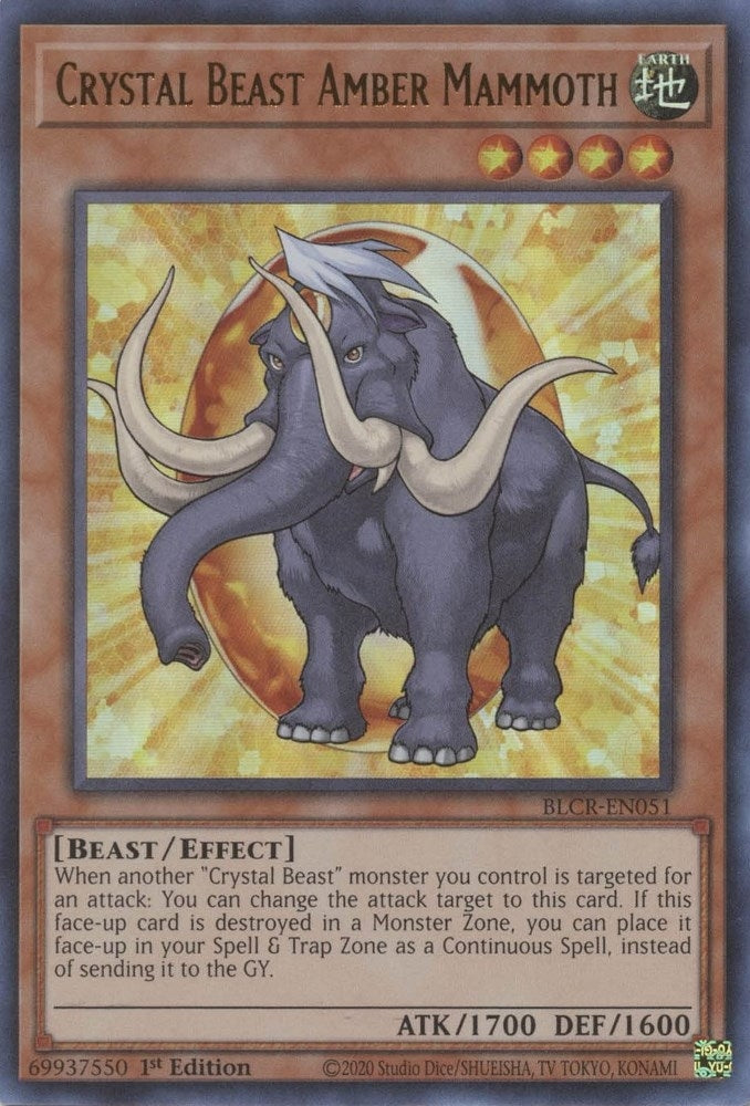 Image for Crystal Beast Amber Mammoth (Battles of Legend: Crystal Revenge) (BLCR-EN051) - YuGiOh