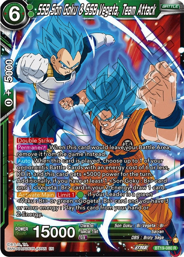 Image for SSB Son Goku & SSB Vegeta, Team Attack (Fighter's Ambition) (BT19-080) - Dragon Ball Super: Masters