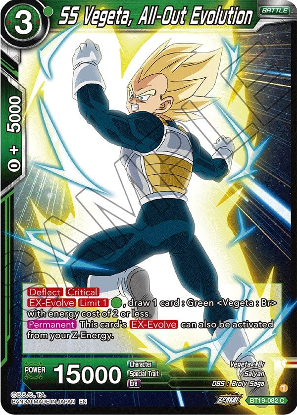 Image for SS Vegeta, All-Out Evolution (Fighter's Ambition) (BT19-082) - Dragon Ball Super: Masters