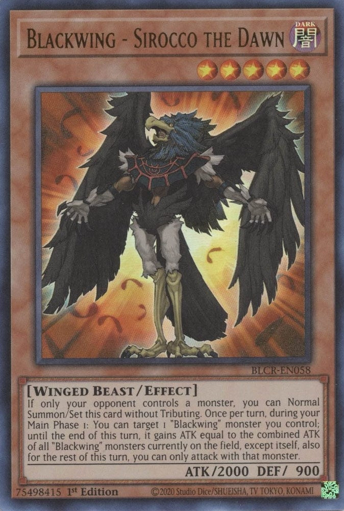 Image for Blackwing - Sirocco the Dawn (Battles of Legend: Crystal Revenge) (BLCR-EN058) - YuGiOh