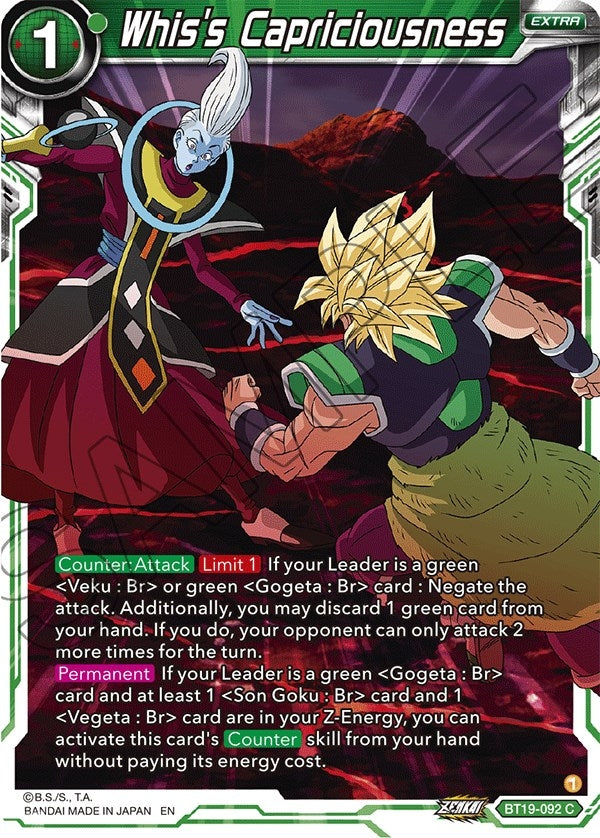 Image for Whis's Capriciousness (Fighter's Ambition) (BT19-092) - Dragon Ball Super: Masters