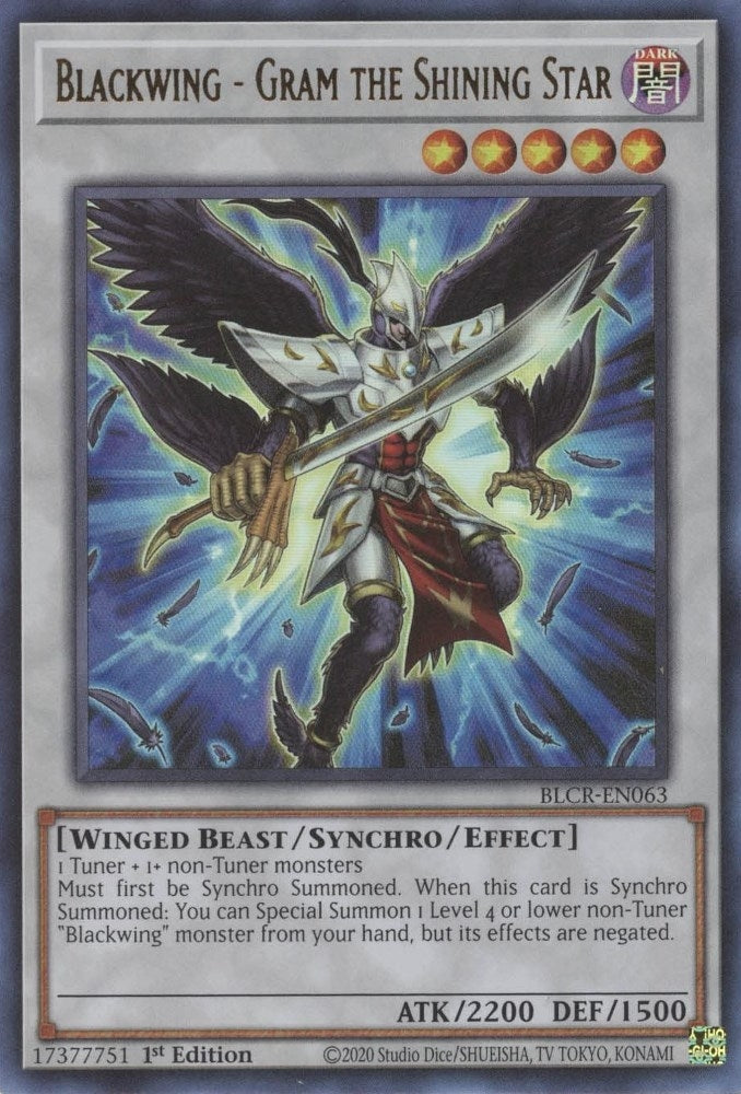 Image for Blackwing - Gram the Shining Star (Battles of Legend: Crystal Revenge) (BLCR-EN063) - YuGiOh