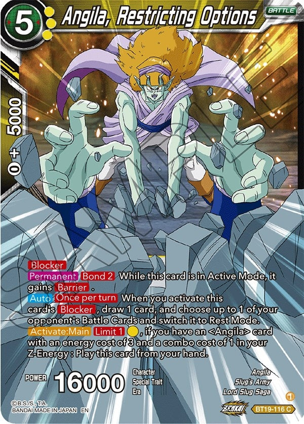 Image for Angila, Restricting Options (Fighter's Ambition) (BT19-116) - Dragon Ball Super: Masters
