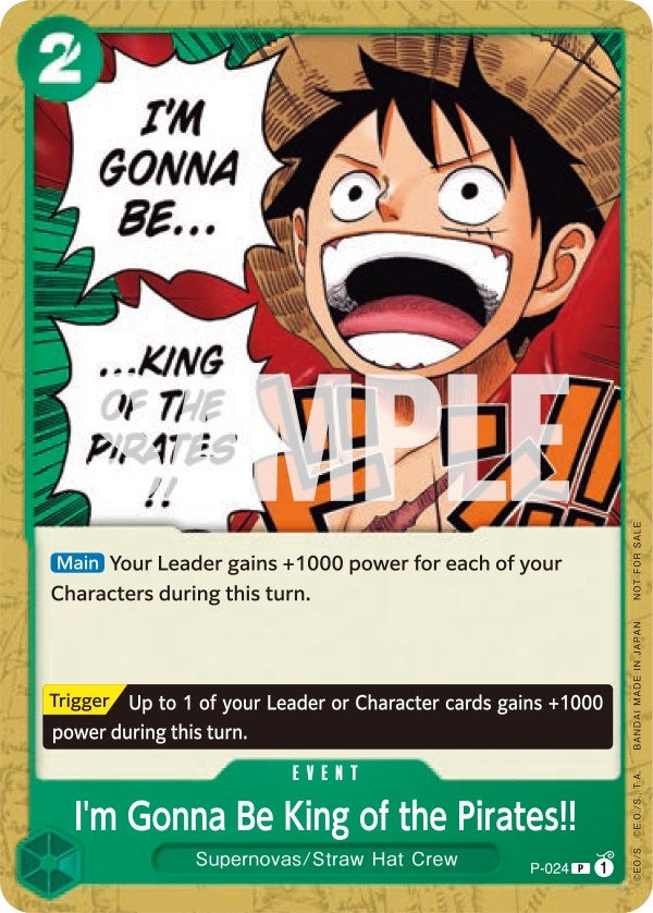 Image for I'm Gonna Be King of the Pirates!! (One Piece Promotion Cards) (P-024) - One Piece Card Game