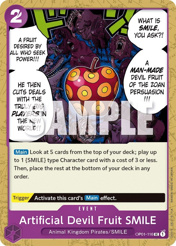 Image for Artificial Devil Fruit SMILE (Romance Dawn) (OP01-116) - One Piece Card Game