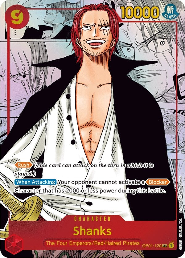 Image for Shanks (Parallel) (Manga) (Alternate Art) (Romance Dawn) (OP01-120) - One Piece Card Game