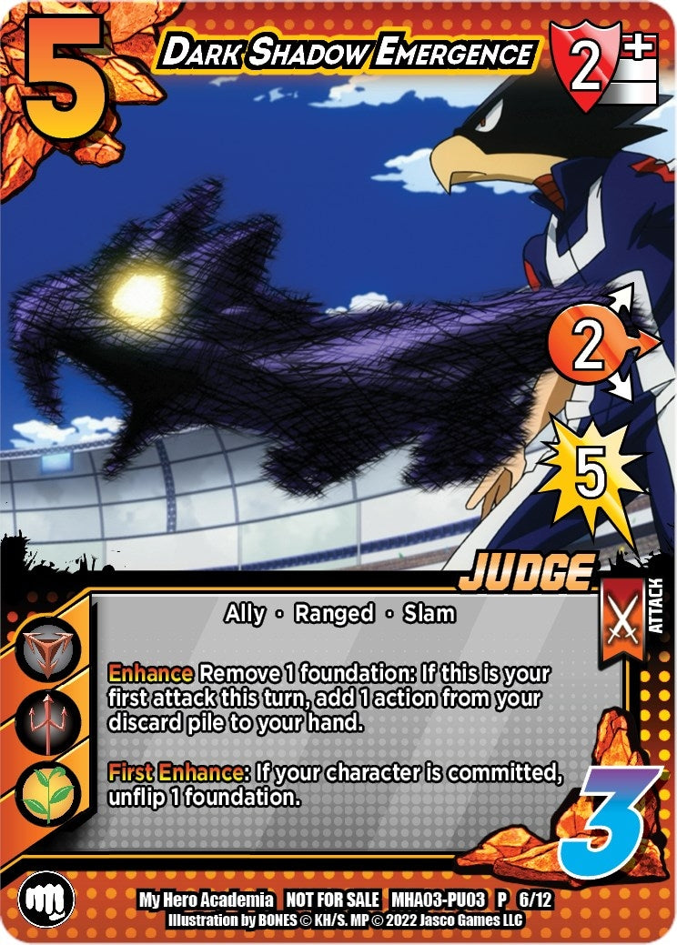 Image for Dark Shadow Emergence (Plus Ultra Pack 3 Judge) (UniVersus: My Hero Academia Promo Cards) (MHA-PU03 P 6/12) - UniVersus