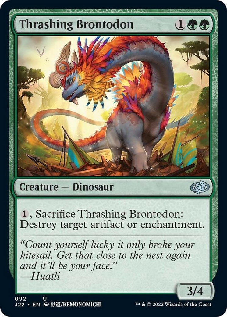 Image for Thrashing Brontodon (Jumpstart 2022) (92) - Magic: The Gathering