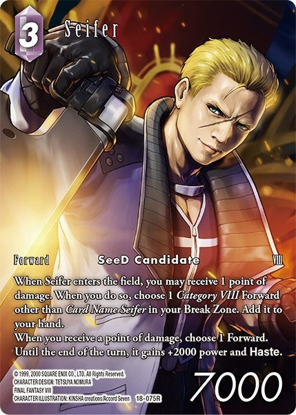 Image for Seifer (Full Art) (Resurgence of Power) (18-075R) - Final Fantasy TCG
