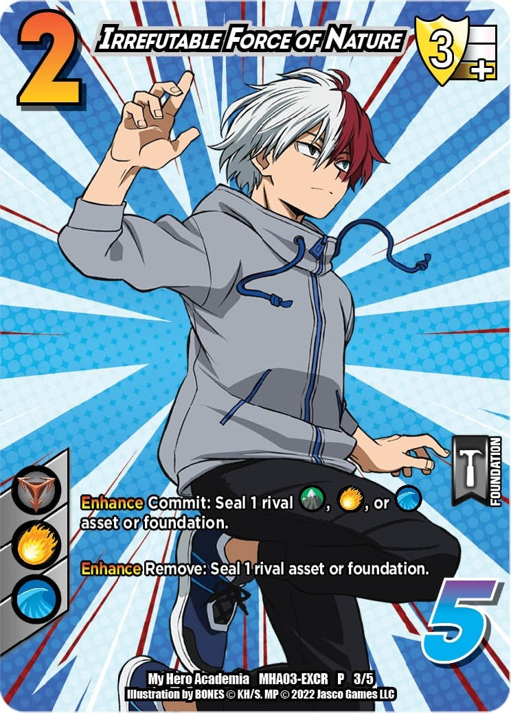Image for Irrefutable Force of Nature (Heroes Clash Extra Credit Series) (UniVersus: My Hero Academia Promo Cards) (MHA03-EXCR P 3/5) - UniVersus