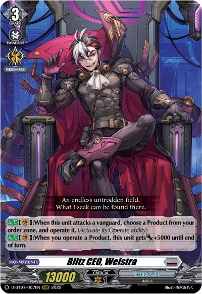 Image for Blitz CEO, Welstra (D-BT07: Raging Flames Against Emerald Storm) (D-BT07/007EN) - Cardfight Vanguard