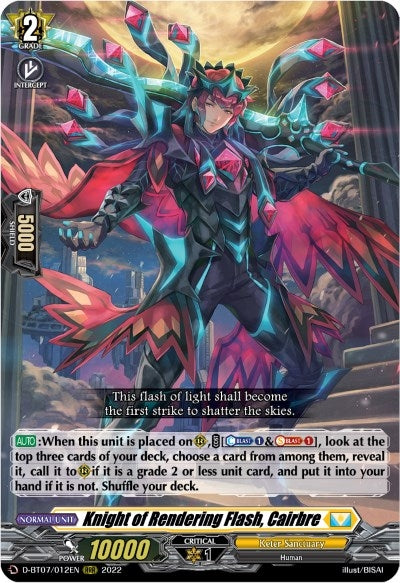 Image for Knight of Rendering Flash, Cairbre (D-BT07: Raging Flames Against Emerald Storm) (D-BT07/012EN) - Cardfight Vanguard