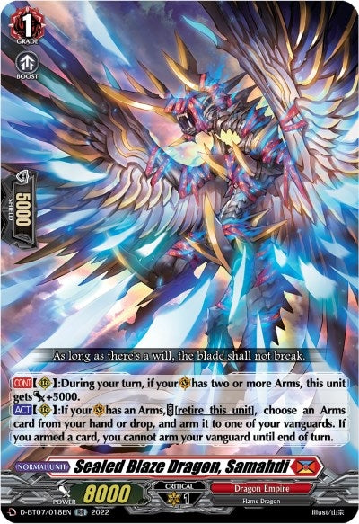 Image for Sealed Blaze Dragon, Samahdi (D-BT07: Raging Flames Against Emerald Storm) (D-BT07/018EN) - Cardfight Vanguard
