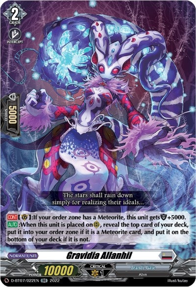 Image for Gravidia Allanhil (D-BT07: Raging Flames Against Emerald Storm) (D-BT07/022EN) - Cardfight Vanguard