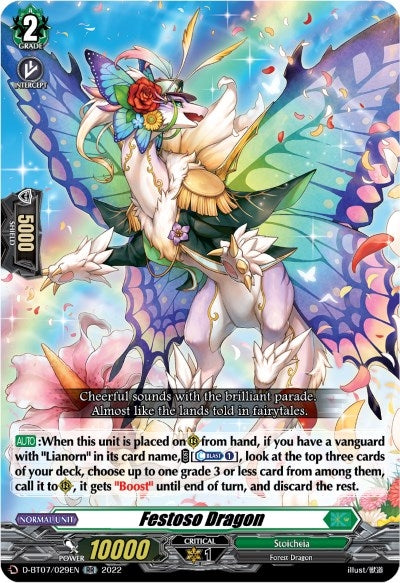 Image for Festoso Dragon (D-BT07: Raging Flames Against Emerald Storm) (D-BT07/029EN) - Cardfight Vanguard