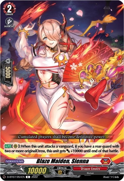 Image for Blaze Maiden, Sienna (D-BT07: Raging Flames Against Emerald Storm) (D-BT07/054EN) - Cardfight Vanguard