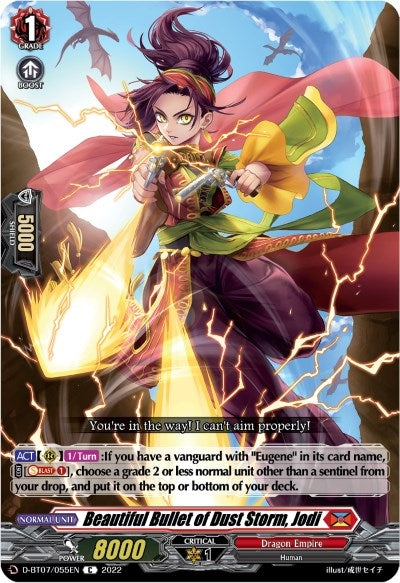 Image for Beautiful Bullet of Dust Storm, Jodi (D-BT07: Raging Flames Against Emerald Storm) (D-BT07/055EN) - Cardfight Vanguard
