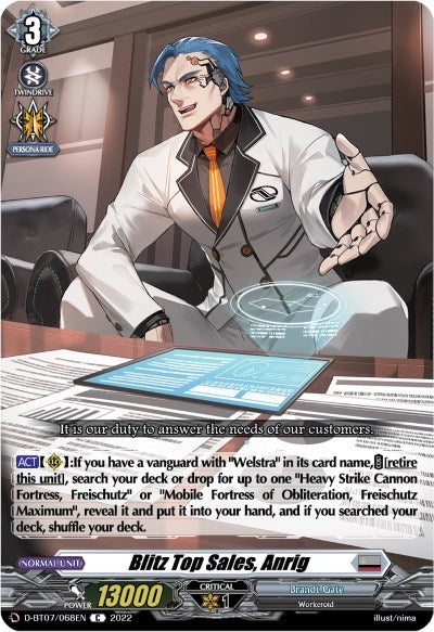 Image for Blitz Top Sales, Anrig (D-BT07: Raging Flames Against Emerald Storm) (D-BT07/068EN) - Cardfight Vanguard