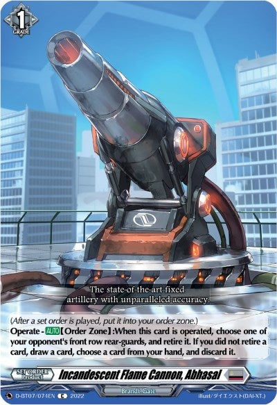 Image for Incandescent Flame Cannon, Abhasal (D-BT07: Raging Flames Against Emerald Storm) (D-BT07/074EN) - Cardfight Vanguard