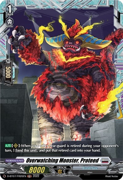 Image for Overwatching Monster, Proteed (FR) (D-BT07: Raging Flames Against Emerald Storm) (D-BT07/FR20EN) - Cardfight Vanguard