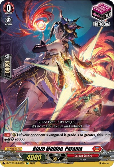 Image for Blaze Maiden, Parama (D-BT07: Raging Flames Against Emerald Storm) (D-BT07/Re01EN) - Cardfight Vanguard