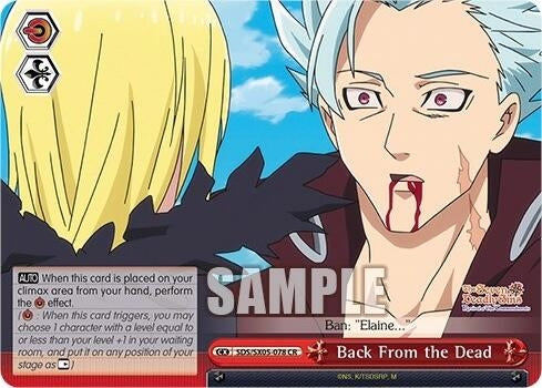 Image for Back From the Dead (The Seven Deadly Sins: Revival of The Commandments) (SDS/SX05-078 CR) - Weiss Schwarz