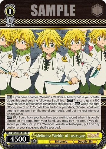 Image for Meliodas: Wielder of Lostvayne (The Seven Deadly Sins: Revival of The Commandments) (SDS/SX05-003 RR) - Weiss Schwarz