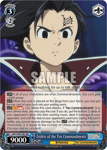 Image for Zeldris of the Ten Commandments (The Seven Deadly Sins: Revival of The Commandments) (SDS/SX05-081 RR) - Weiss Schwarz
