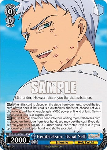 Image for Hendrickson: Usual Self (SR) (The Seven Deadly Sins: Revival of The Commandments) (SDS/SX05-083S SR) - Weiss Schwarz