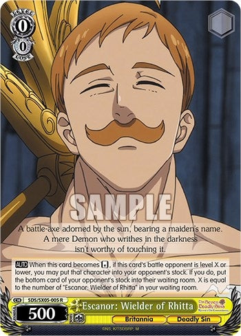 Image for Escanor: Wielder of Rhitta (The Seven Deadly Sins: Revival of The Commandments) (SDS/SX05-005 R) - Weiss Schwarz