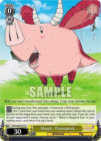 Image for Hawk: Transpork (The Seven Deadly Sins: Revival of The Commandments) (SDS/SX05-011 U) - Weiss Schwarz