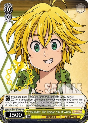 Image for Meliodas: The Dragon Sin of Wrath (DSR) (The Seven Deadly Sins: Revival of The Commandments) (SDS/SX05-012DSR DSR) - Weiss Schwarz