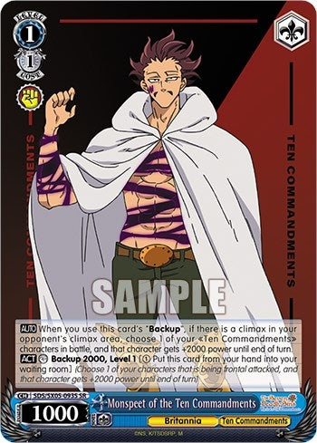 Image for Monspeet of the Ten Commandments (SR) (The Seven Deadly Sins: Revival of The Commandments) (SDS/SX05-093S SR) - Weiss Schwarz