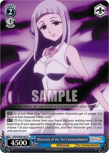 Image for Melascula of the Ten Commandments (The Seven Deadly Sins: Revival of The Commandments) (SDS/SX05-095 U) - Weiss Schwarz